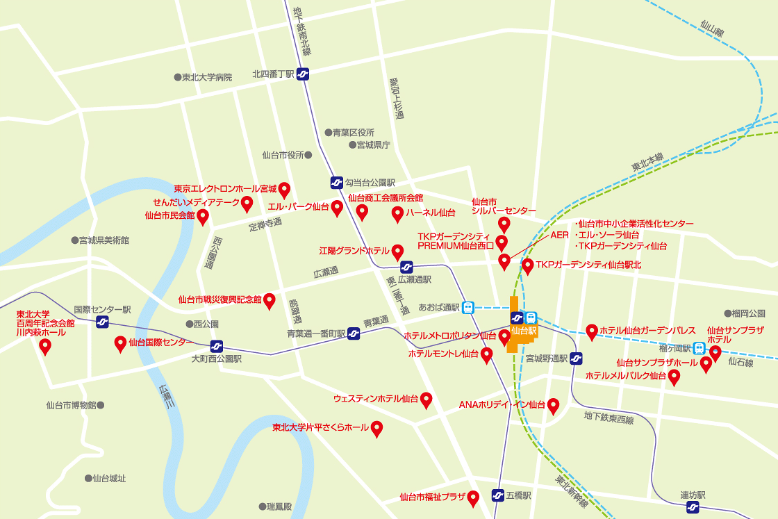 施設検索 仙台駅周辺マップ
